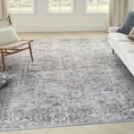 Nicole Curtis Series 1 SR104 Area Rug, Light Grey/Blue, 7'10" x 9'10"