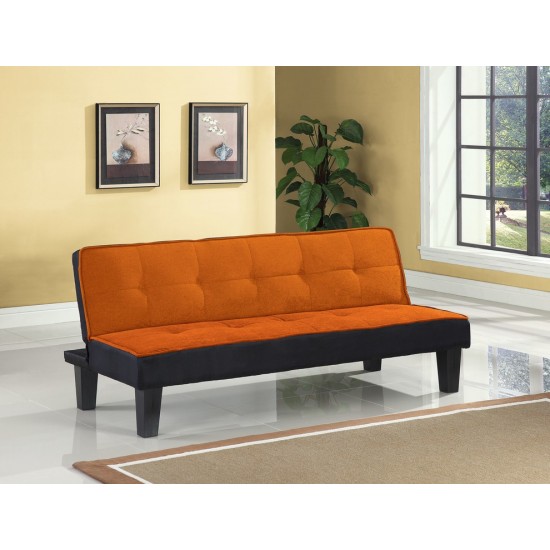 ACME Hamar Adjustable Sofa, Orange Flannel Fabric