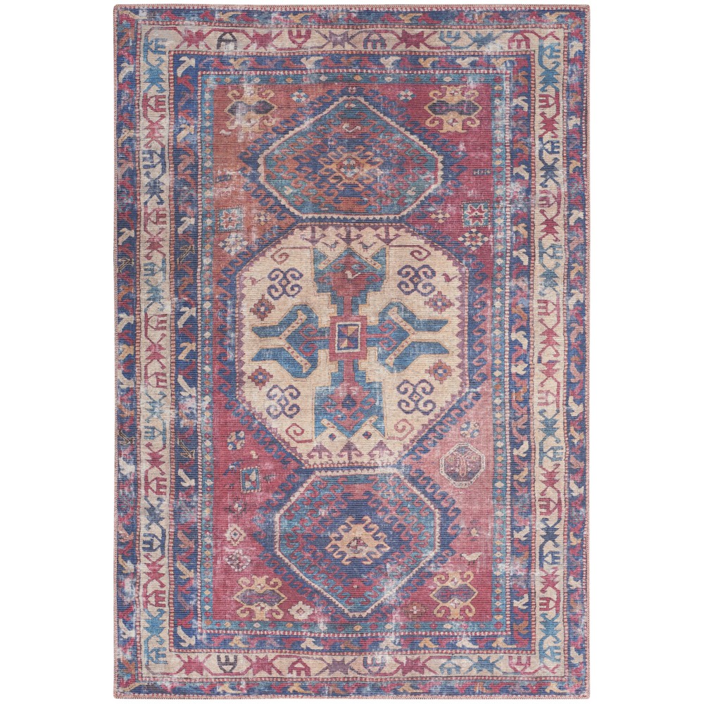 Nicole Curtis Series 1 SR105 Area Rug, Red/Navy, 4' x 6' Nicole Curtis Series 1 SR105 Area Rug, Red/Navy, 4' x 6'