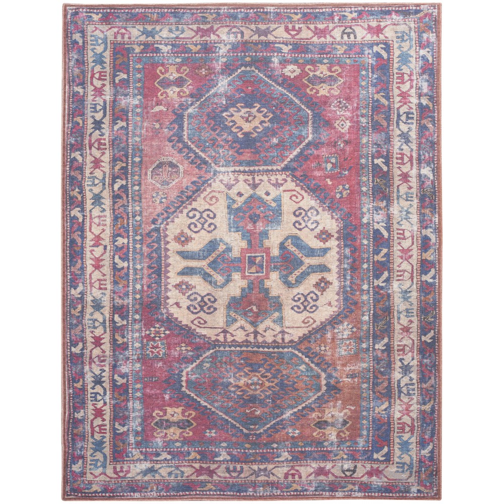 Nicole Curtis Series 1 SR105 Area Rug, Red/Navy, 7'10" x 9'10" Nicole Curtis Series 1 SR105 Area Rug, Red/Navy, 7'10" x 9'10"