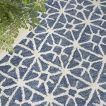 Nicole Curtis Series 2 SR201 Runner Rug, Blue, 2'3" x 8'