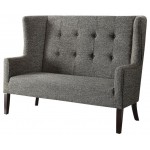 ACME Paloma Settee, Gray Fabric & Espresso