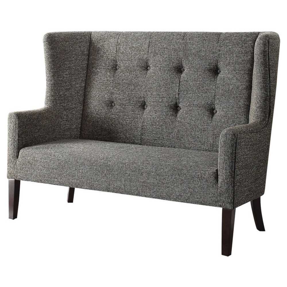 ACME Paloma Settee, Gray Fabric & Espresso ACME Paloma Settee, Gray Fabric & Espresso