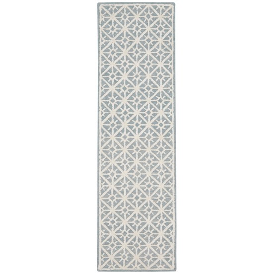 Nicole Curtis Series 2 SR201 Runner Rug, Light Blue, 2'3" x 8'