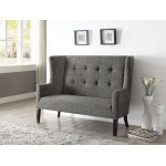 ACME Paloma Settee, Gray Fabric & Espresso