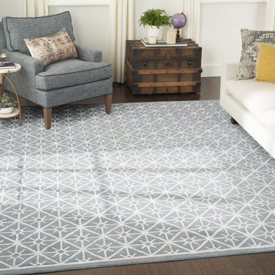 Nicole Curtis Series 2 SR201 Area Rug, Light Blue, 7'9" x 9'9"