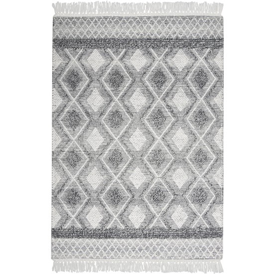 Nicole Curtis Series 3 SR301 Area Rug, Grey/Ivory, 4' x 6'