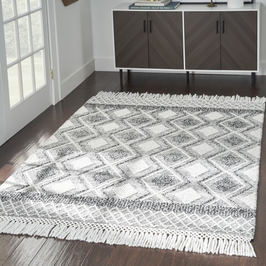 Nicole Curtis Series 3 SR301 Area Rug, Grey/Ivory, 5'3" x 7'6"