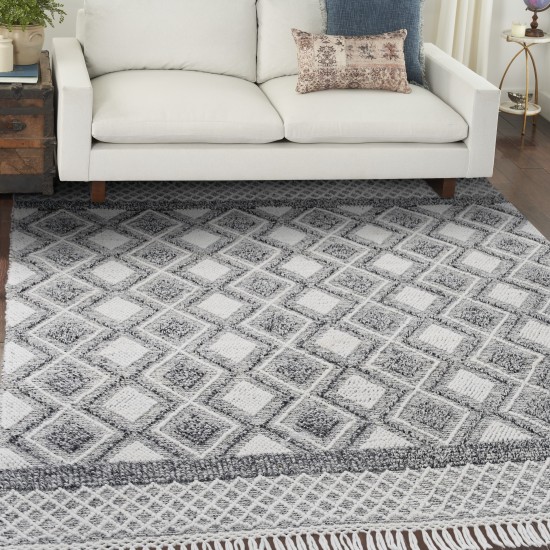 Nicole Curtis Series 3 SR301 Area Rug, Grey/Ivory, 8' x 10'6"