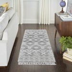 Nicole Curtis Series 3 SR302 Runner Rug, Grey/Ivory, 2'3" x 8'