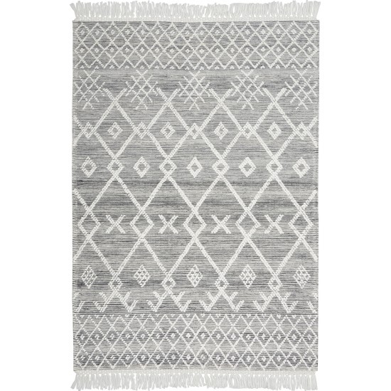 Nicole Curtis Series 3 SR302 Area Rug, Grey/Ivory, 4' x 6'