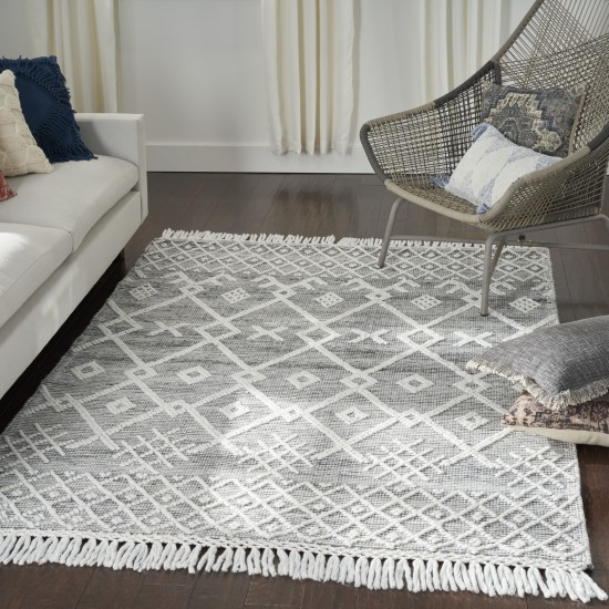 Nicole Curtis Series 3 SR302 Area Rug, Grey/Ivory, 4' x 6'