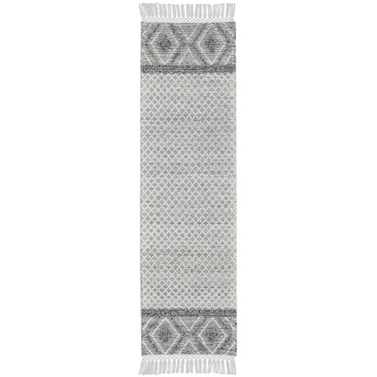 Nicole Curtis Series 3 SR303 Runner Rug, Grey/Ivory, 2'3" x 8'