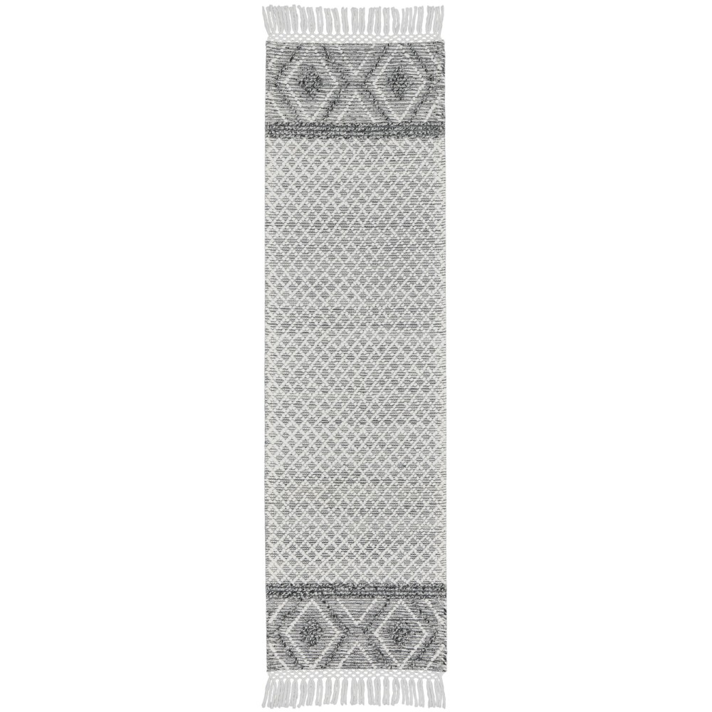 Nicole Curtis Series 3 SR303 Runner Rug, Grey/Ivory, 2'3" x 8'