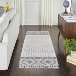 Nicole Curtis Series 3 SR303 Runner Rug, Grey/Ivory, 2'3" x 8'