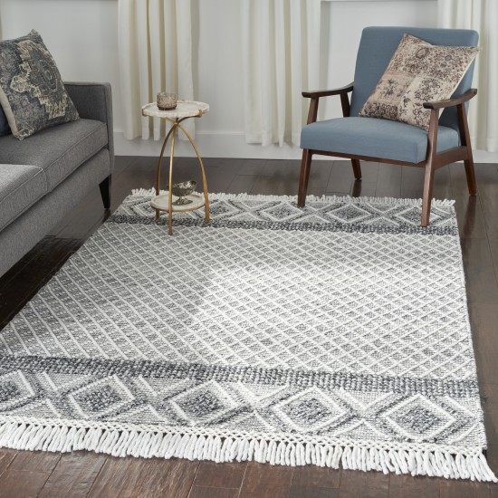 Nicole Curtis Series 3 SR303 Area Rug, Grey/Ivory, 4' x 6'