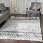 Nicole Curtis Series 3 SR303 Area Rug, Grey/Ivory, 5'3" x 7'6"