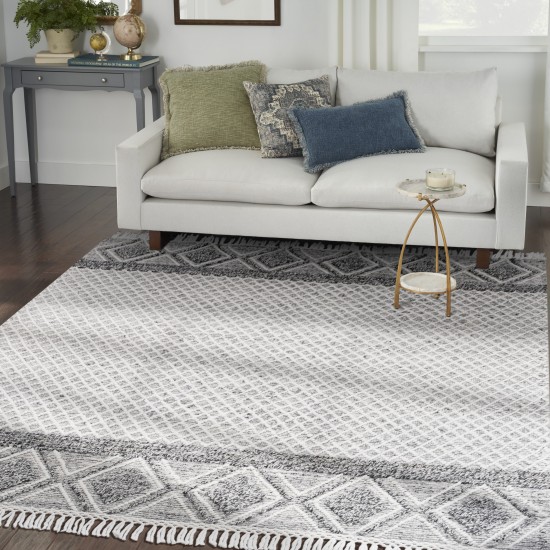 Nicole Curtis Series 3 SR303 Area Rug, Grey/Ivory, 8' x 10'6"