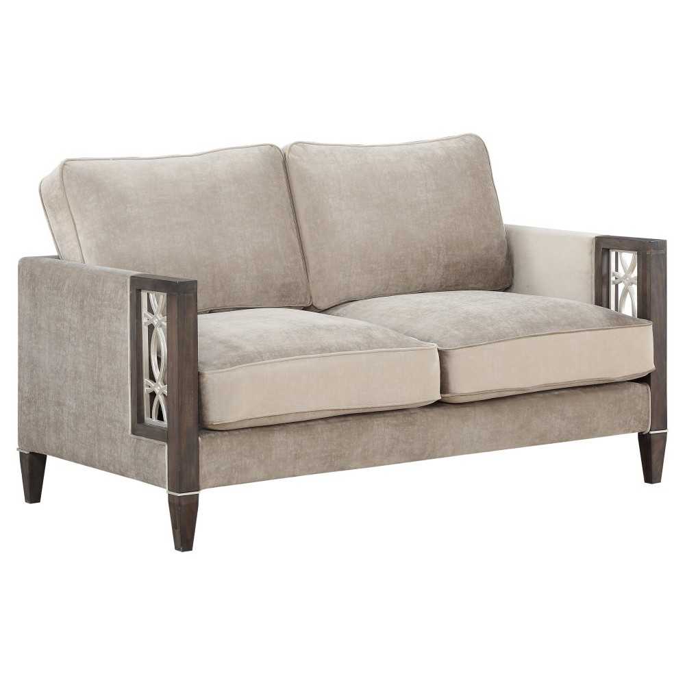 ACME Peregrine Loveseat, Velvet & Walnut