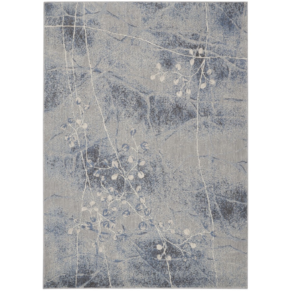 Nourison Somerset ST74 Area Rug, Silver/Blue, 5'3" x 7'5"