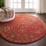 Nourison Somerset ST90 Area Rug, Brick, 5'6" x Round