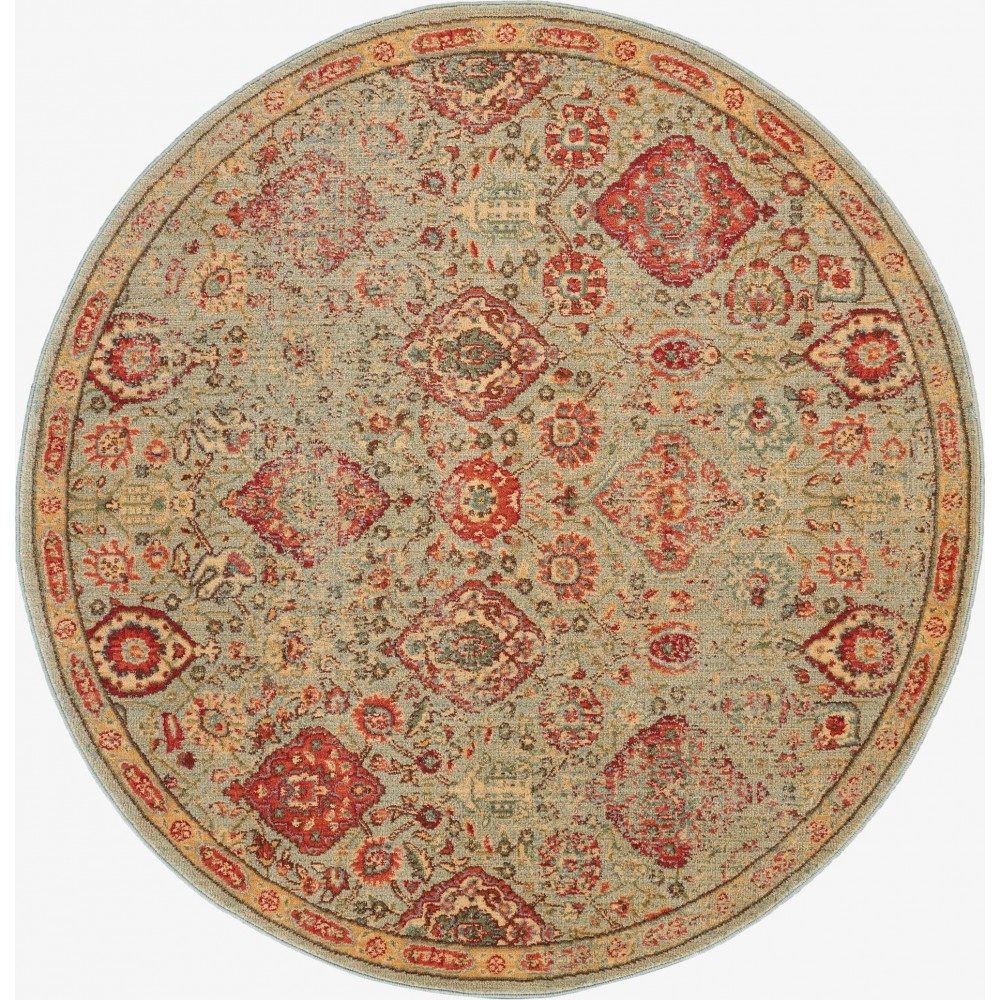 Nourison Somerset ST90 Area Rug, Light Green, 5'6" x Round Nourison Somerset ST90 Area Rug, Light Green, 5'6" x Round
