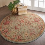 Nourison Somerset ST90 Area Rug, Light Green, 5'6" x Round