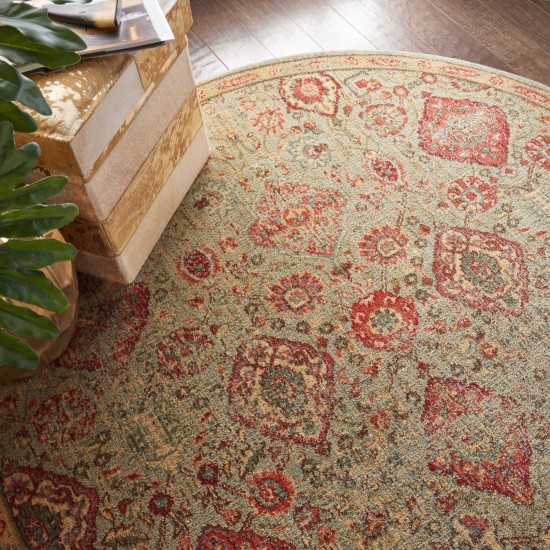 Nourison Somerset ST90 Area Rug, Light Green, 5'6" x Round