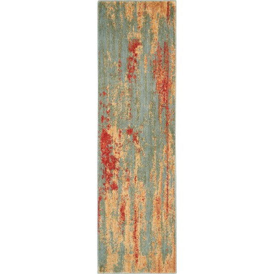 Nourison Somerset ST91 Runner Rug, Teal/Multicolor, 2' x 5'9"