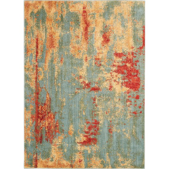 Nourison Somerset ST91 Area Rug, Teal/Multicolor, 5'3" x 7'5"