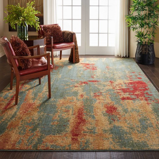 Nourison Somerset ST91 Area Rug, Teal/Multicolor, 7'9" x 10'10"