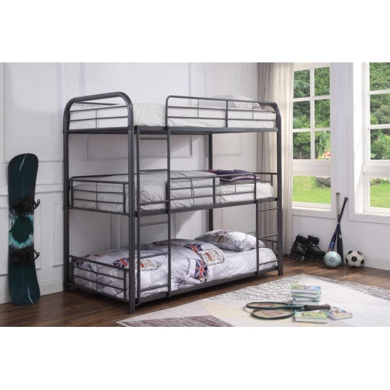 ACME Cairo Triple Bunk Bed - Full, Gunmetal