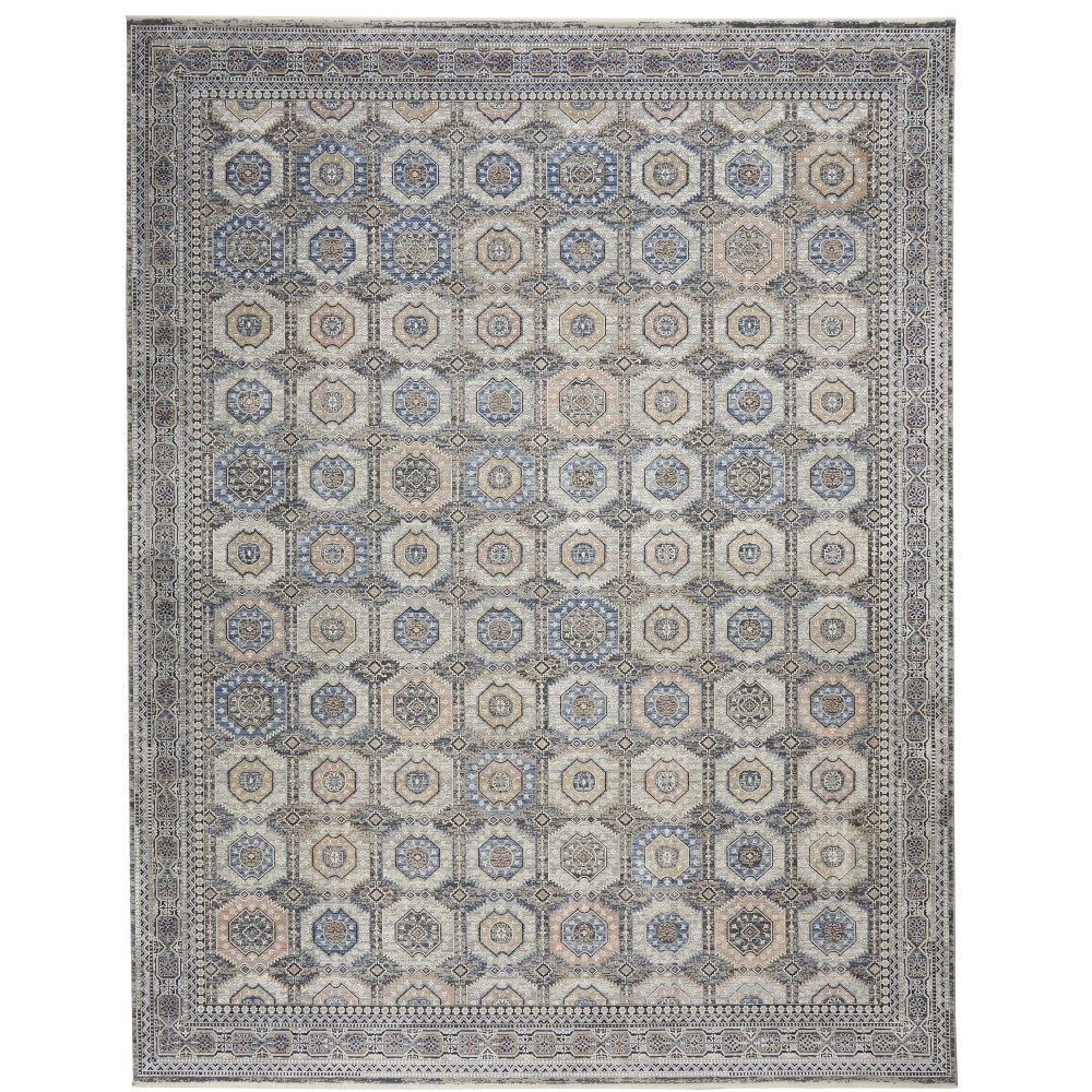 Nourison Starry Nights STN09 Area Rug, Grey/Navy, 8' x 10'