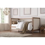 ACME Charlton Daybed, Cream Linen & Salvage Oak