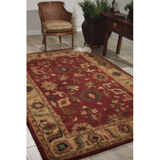 Nourison Tahoe TA08 Area Rug, Red, 3'9" x 5'9"