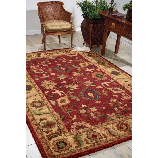 Nourison Tahoe TA08 Area Rug, Red, 5'6" x 8'6"