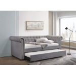 ACME Justice Daybed & Trundle (Twin Size), Smoke Gray Fabric