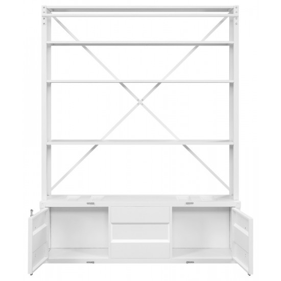 ACME Cargo Bookshelf & Ladder, White