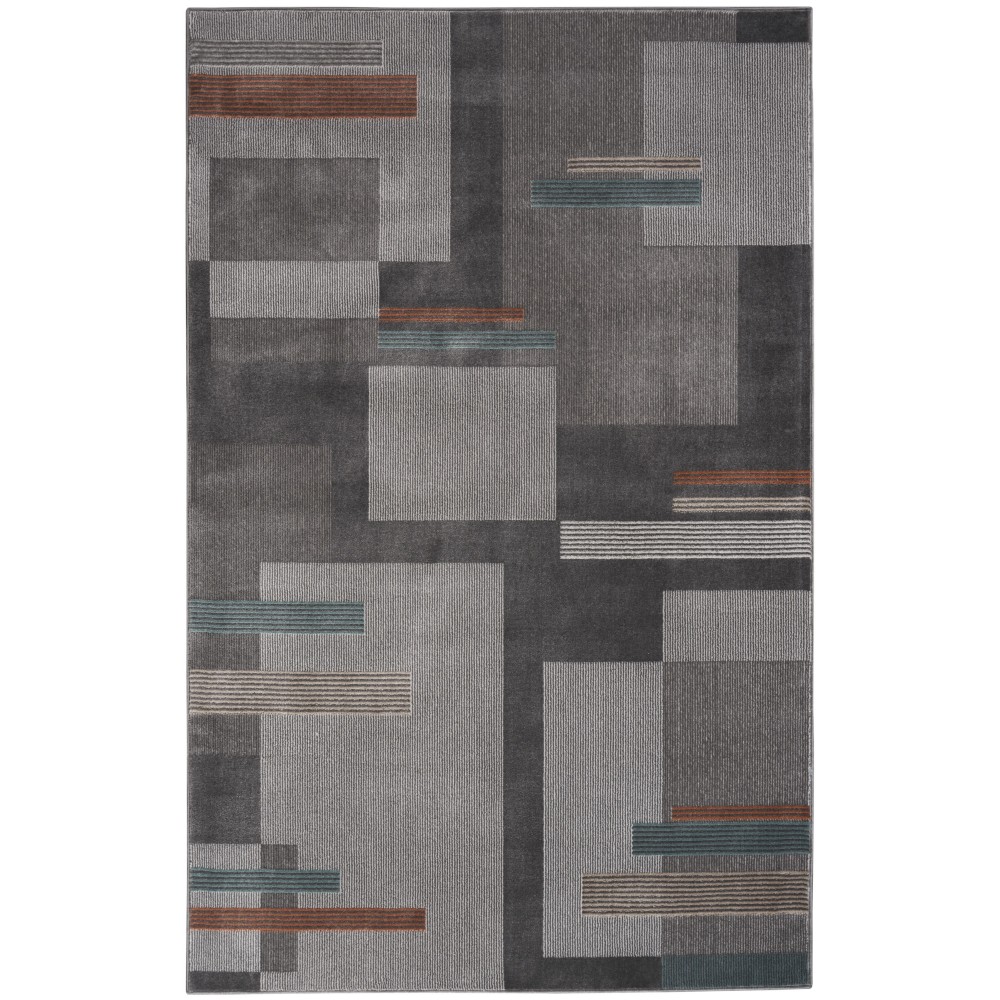 Nourison Thalia THL02 Area Rug, Grey/Multicolor, 5'3" x 7'3"