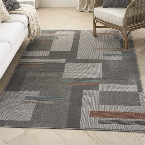 Nourison Thalia THL02 Area Rug, Grey/Multicolor, 6' x 9'