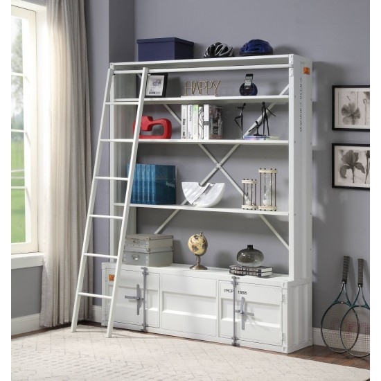 ACME Cargo Bookshelf & Ladder, White