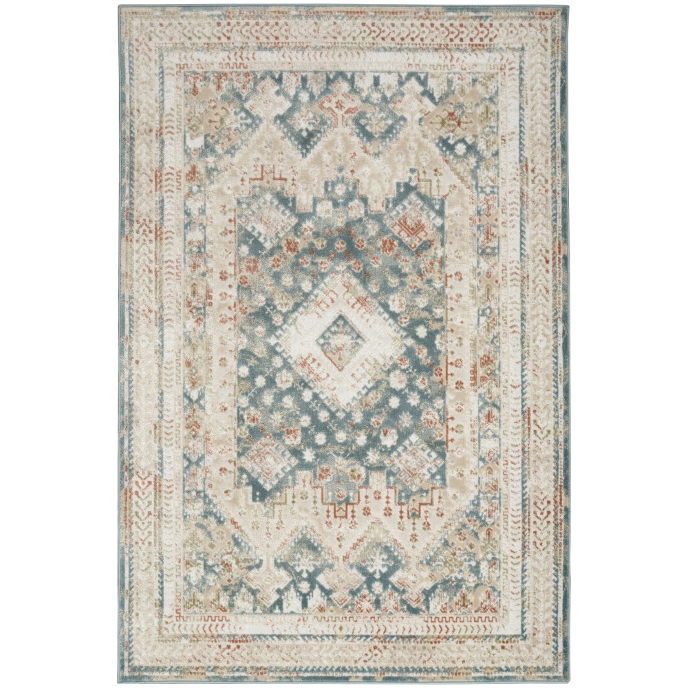 Nourison Thalia THL04 Area Rug, Green/Ivory, 5'3" x 7'3"