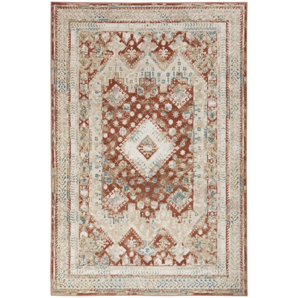 Nourison Thalia THL04 Area Rug, Rust/Multicolor, 5'3" x 7'3"