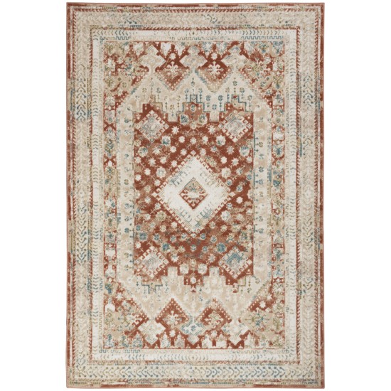 Nourison Thalia THL04 Area Rug, Rust/Multicolor, 6' x 9'