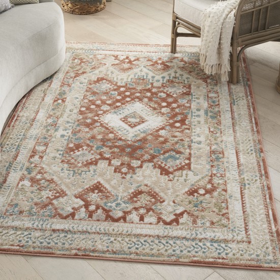 Nourison Thalia THL04 Area Rug, Rust/Multicolor, 6' x 9'