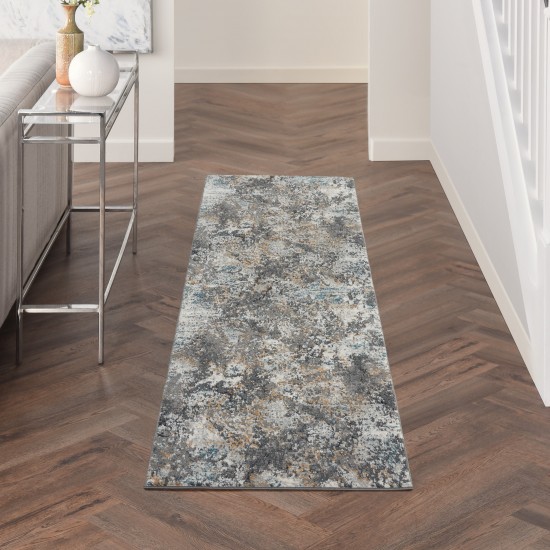 Nourison Tangra TNR01 Runner Rug, Grey/Multicolor, 2'2" x 7'6"