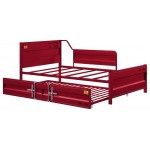 ACME Cargo Daybed & Trundle (Twin Size), Red (1Set/1Ctn)