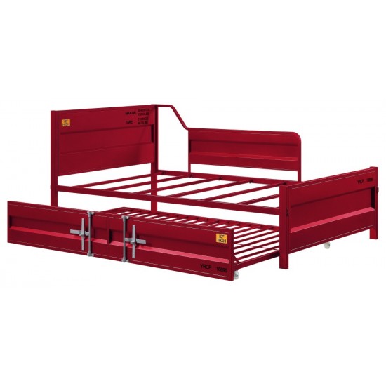 ACME Cargo Daybed & Trundle (Twin Size), Red (1Set/1Ctn)