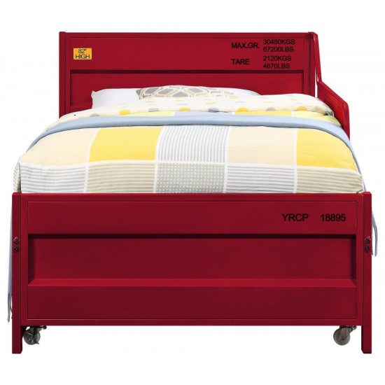 ACME Cargo Daybed & Trundle (Twin Size), Red (1Set/1Ctn)