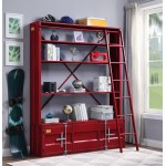 ACME Cargo Bookshelf & Ladder, Red